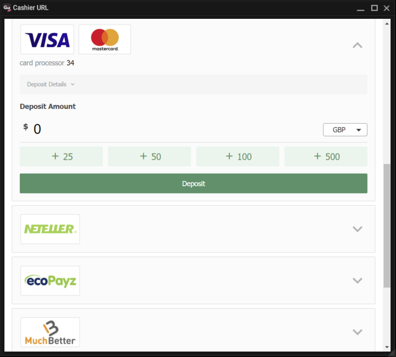 Cashier at GGPoker