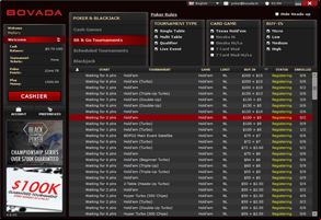 Bovada Poker Network Guide - Lobby Screenshot