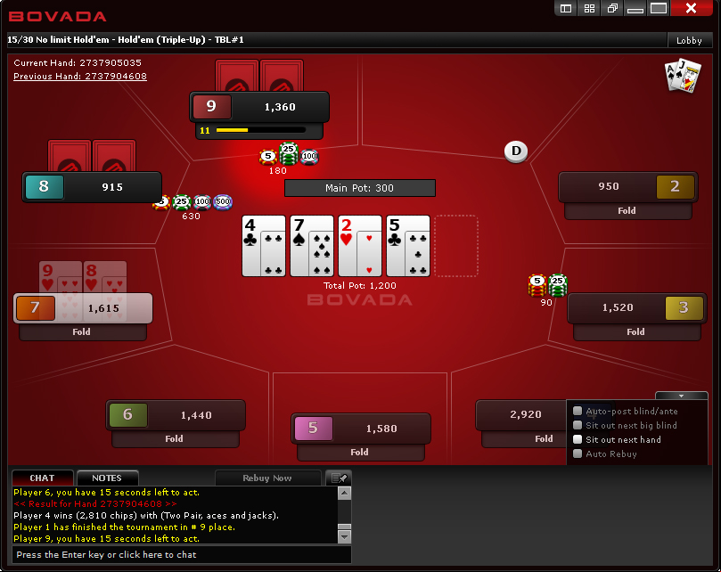 Bovada Poker Table