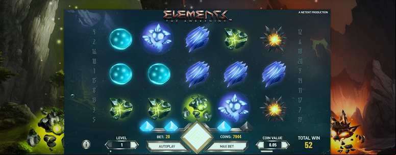 Elements Net Entertainment Slot Reels View