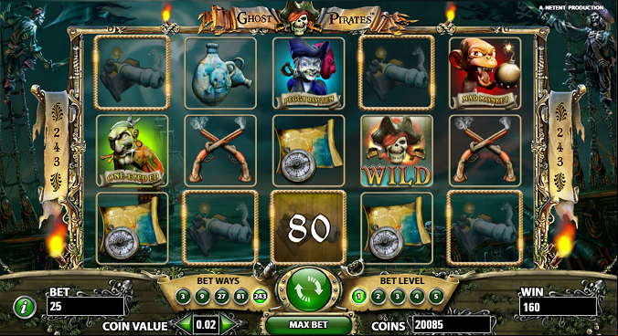 Reels of the NetEnt Ghost Pirates Slot