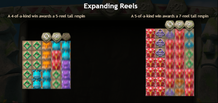Expanding Reels Easter Island Slot Game