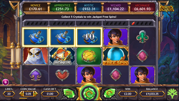 Reels view, Yggdrasil Ozwin's Jackpots